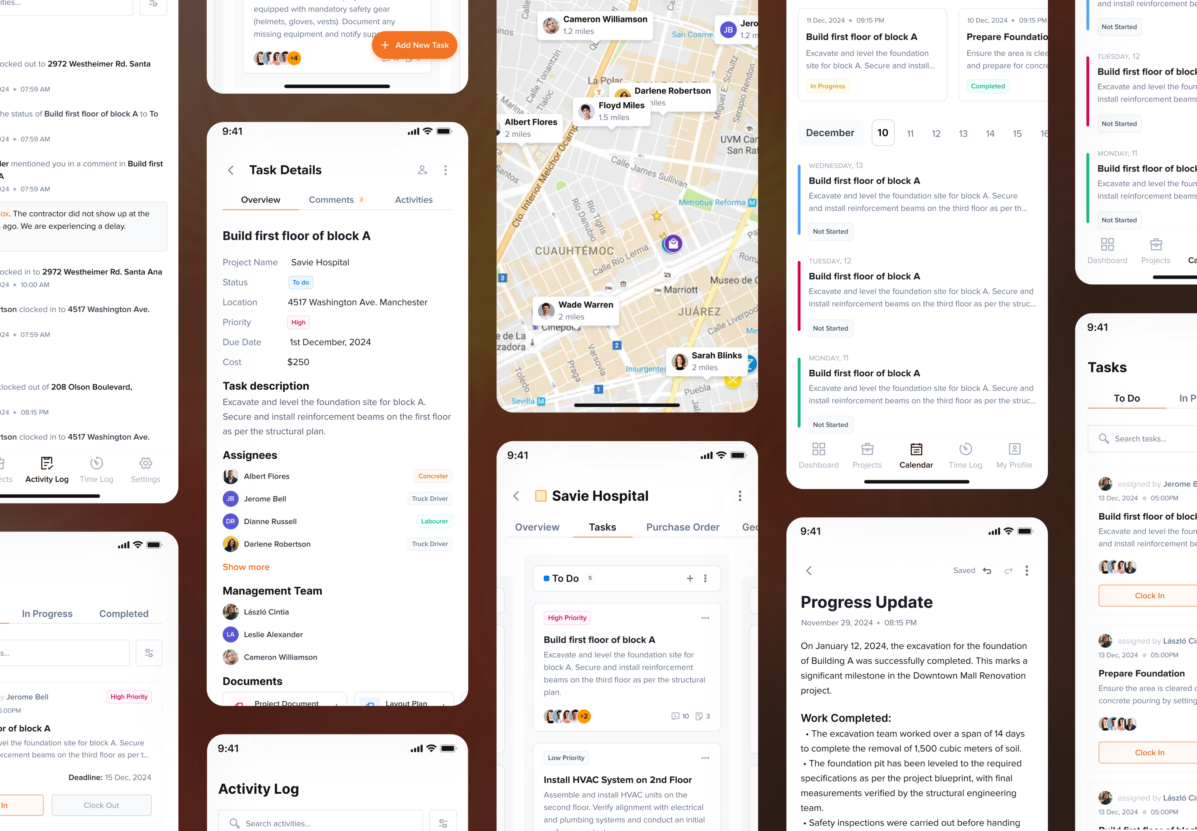 Office, site and worker experiences