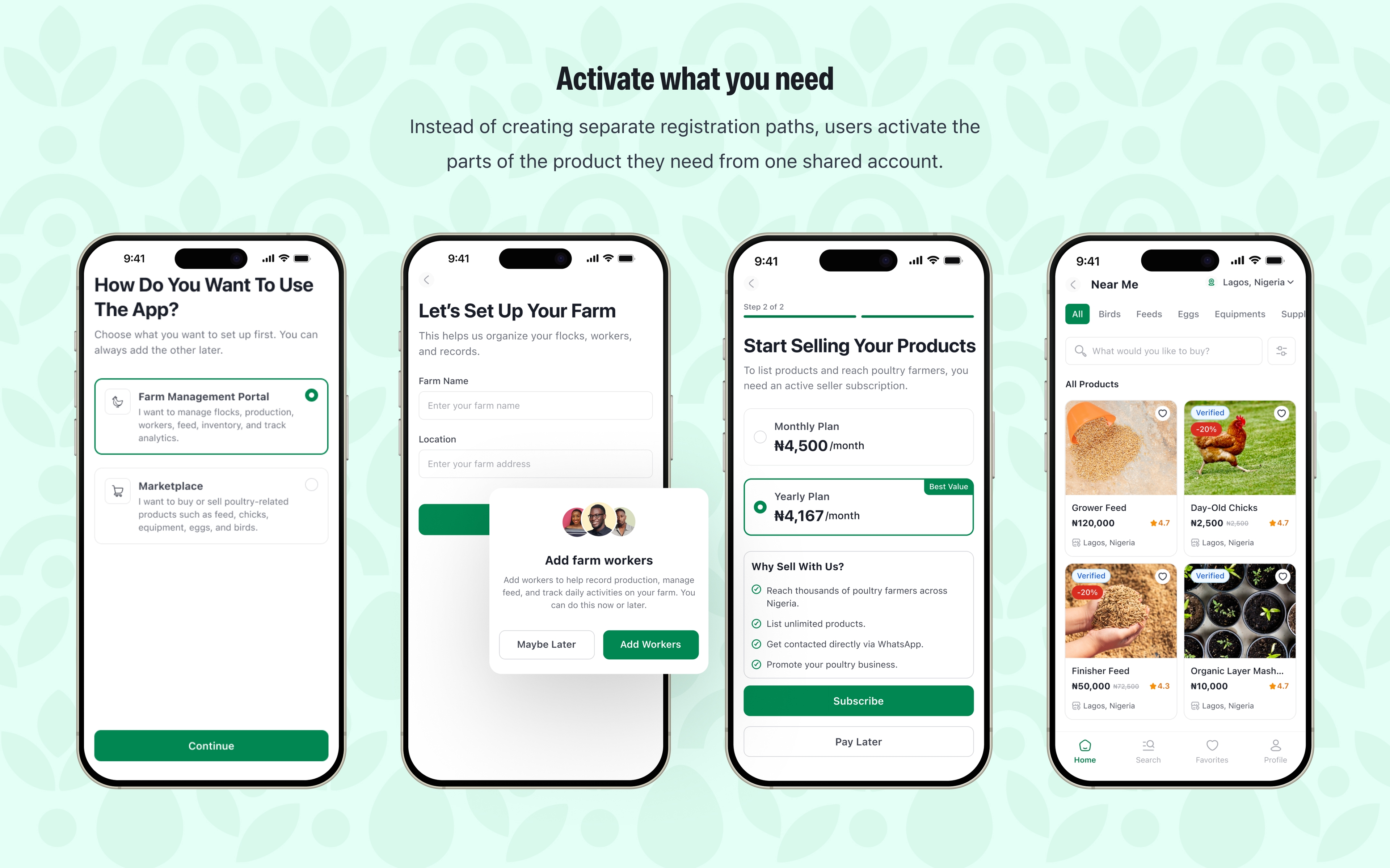 Shared account and portal activation